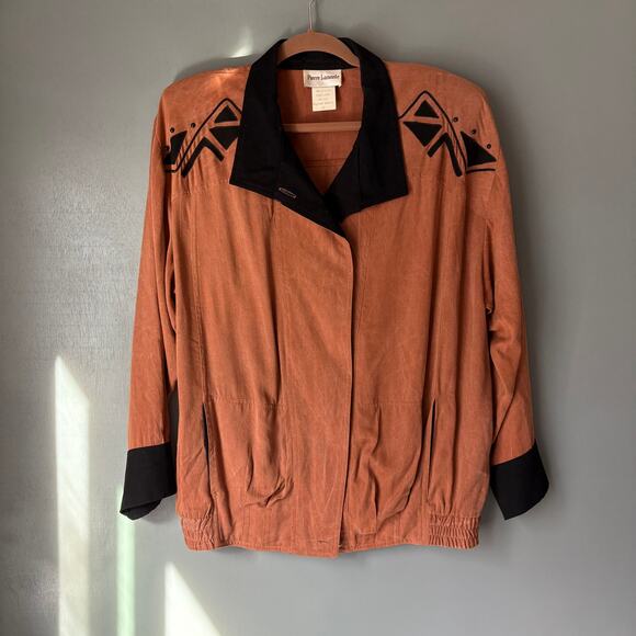 Vintage PIERRE LAMONTE Women's 12 Retro 80's Zip Jacket Western Disco Quirky - Picture 1 of 12
